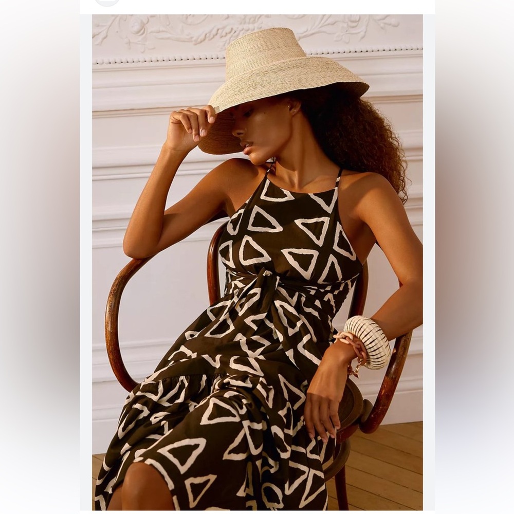 NWT Anthropologie Corey Lynn Calter 100% Cotton Black Keyanna Maxi Dress
